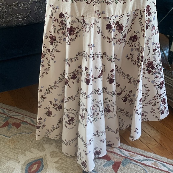 NICOLA BATHIE Antonio Melani Designer floral puff sleeve ivory purple dress  8 - Picture 9 of 15